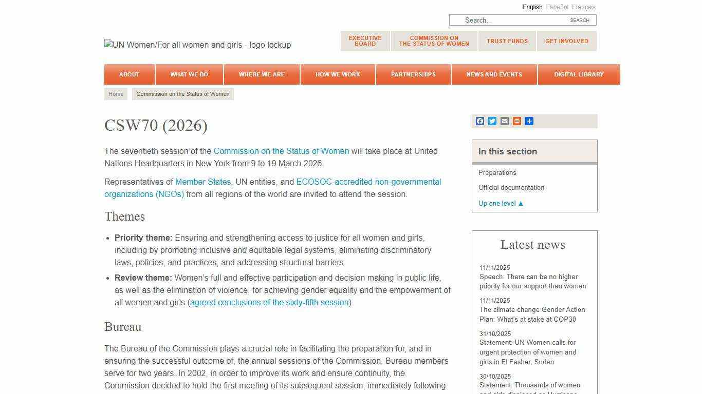 CSW70 (2026) | UN Women – Headquarters